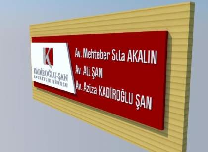 Avukat Tabela İmalat Öncesi 3D