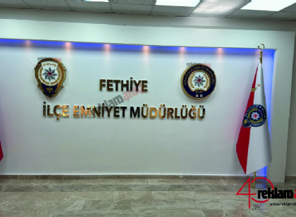 Polis Kabartma Amblemi, Kabartma Krom Polis Logosu Fethiye EGM