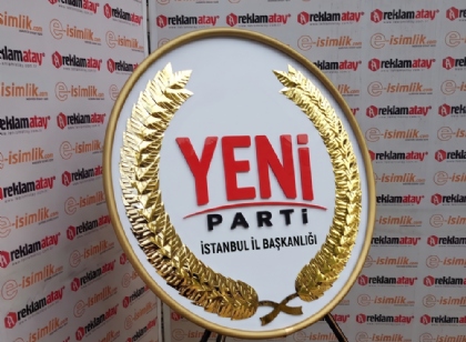 Yeni Parti Metal Çelenk (3D Pleksi Kabartmalı)